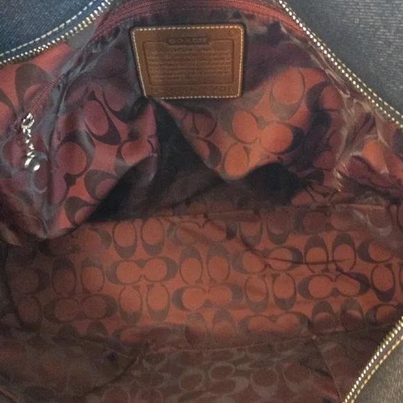 Coach Denim Weekender Tote Bag Cherry Coke lining Vintage Y2K C04K-5436 RARE - Picture 7 of 16